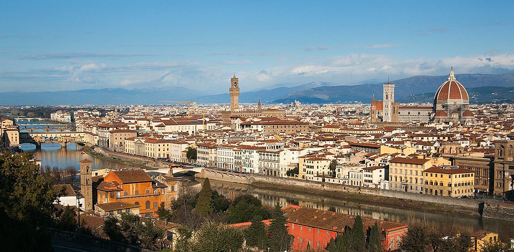 The hills of Florence:  Fiesole and Michelangelo Square