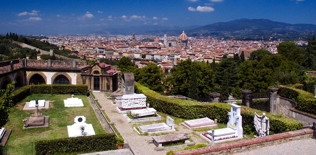 The hills of Florence:  Fiesole and Michelangelo Square